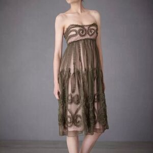 New James‎ Coviello x BHLDN Anthropologie Blush Green Tulle Dress 2